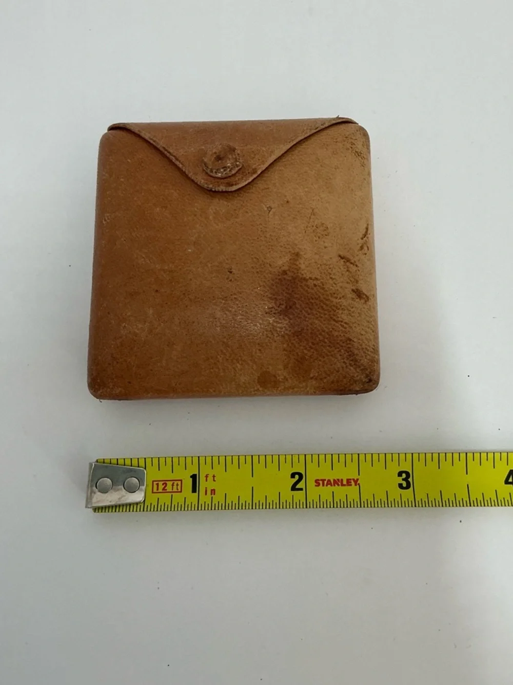 Leather Square Coin Pouch - Tan